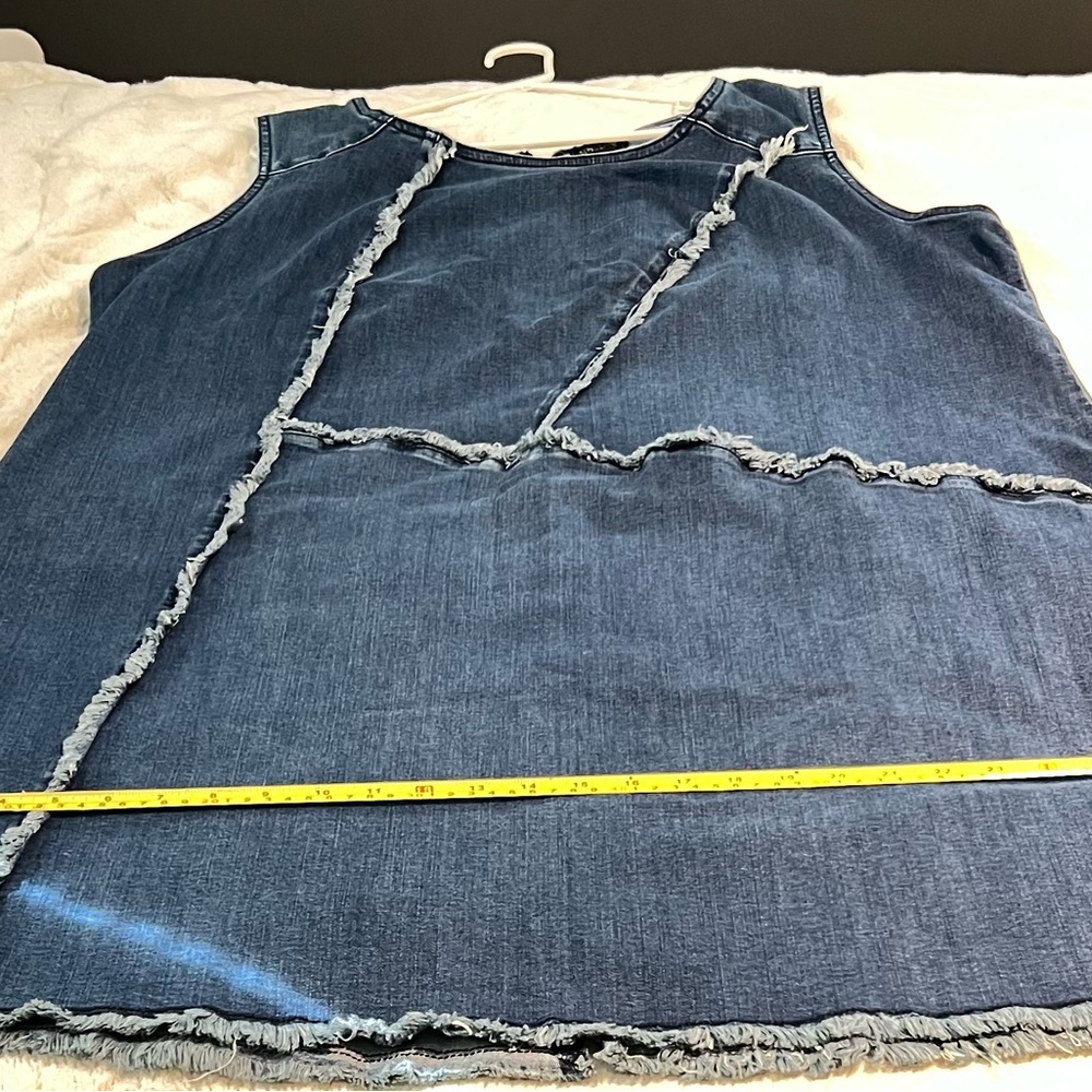 Frayed Denim Sleeveless Top